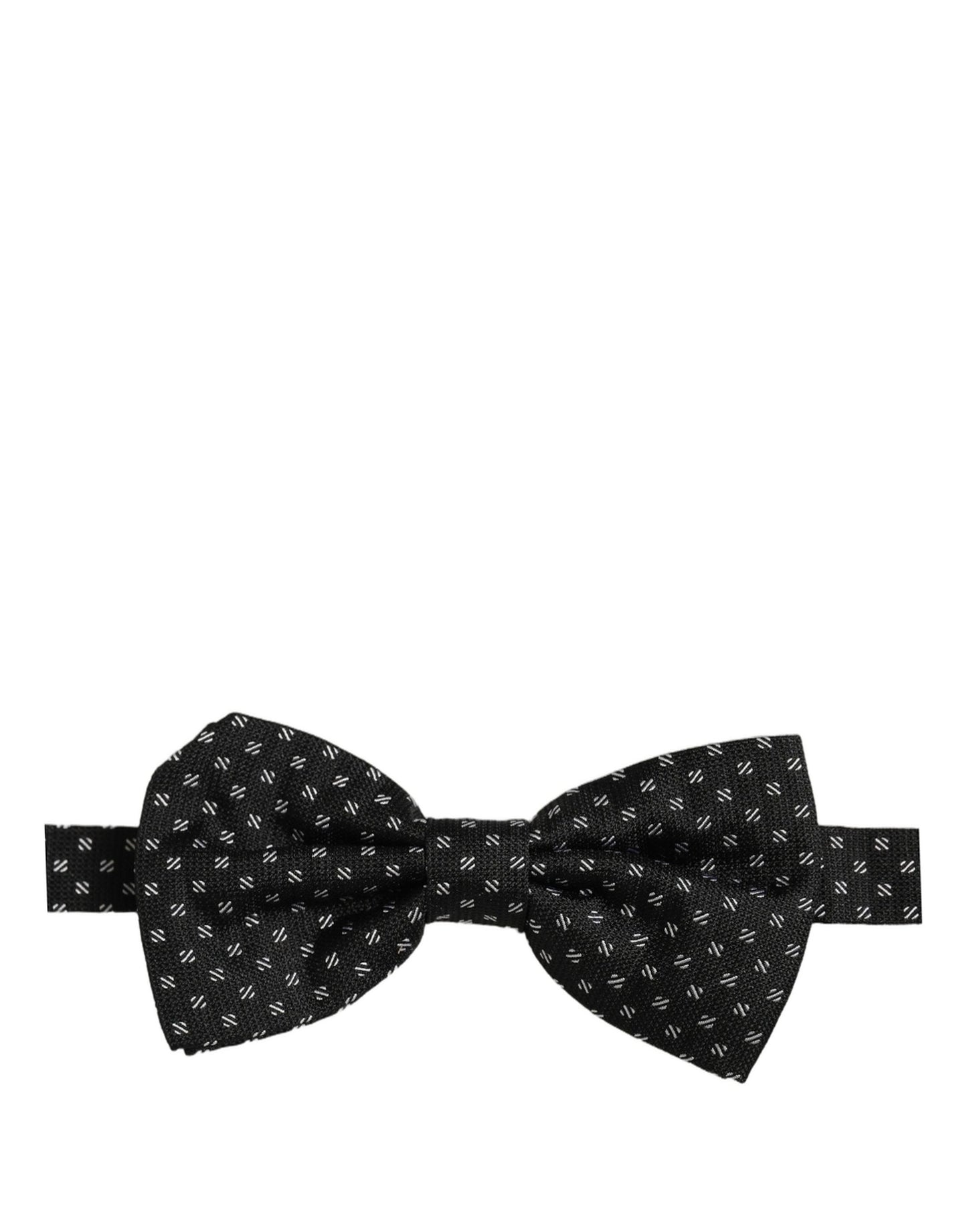 Men Black Patterned Adjustable Neck Papillon Bow Tie