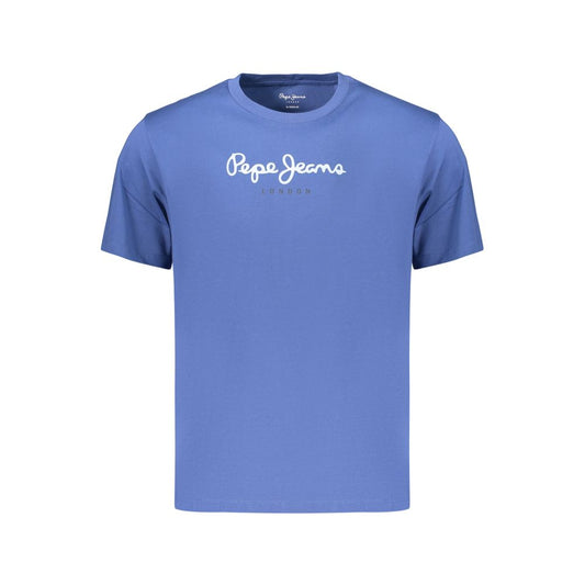 Blue Cotton Men's T-Shirt