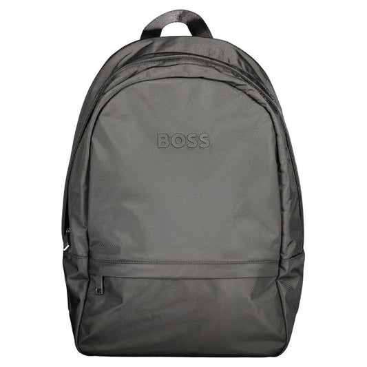Black Polyester Men's Backpack
