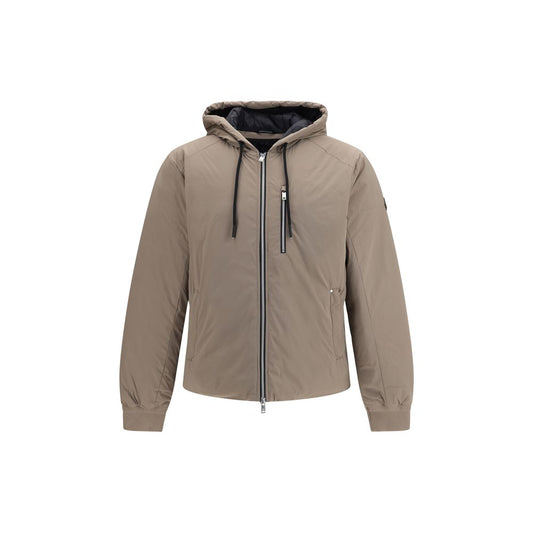 Beige Nylon Full-Length Jacket