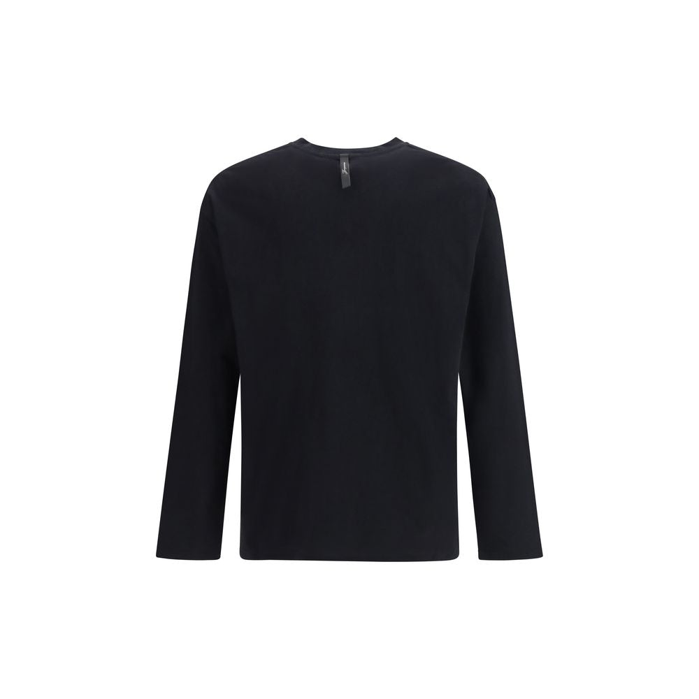 Black Cotton Long Sleeve T-Shirt