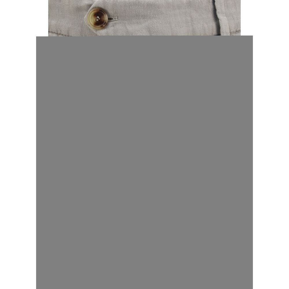 Gray Linen Casual Pants