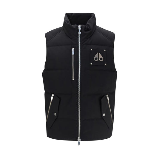 Black Cotton Sleeveless Jacket