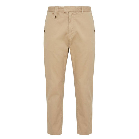 Beige Cotton Men Pants