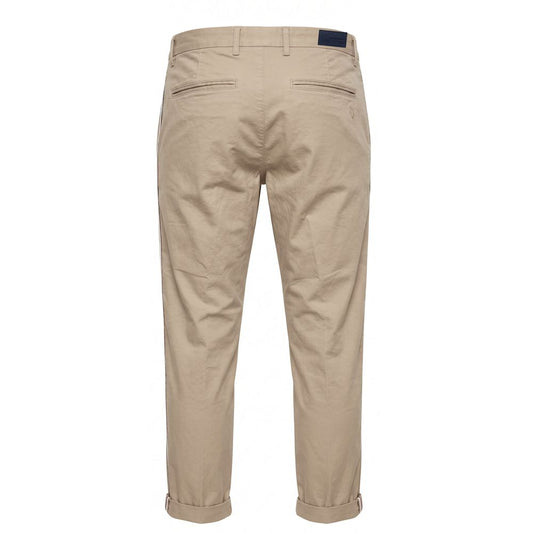 Beige Cotton Men Pants