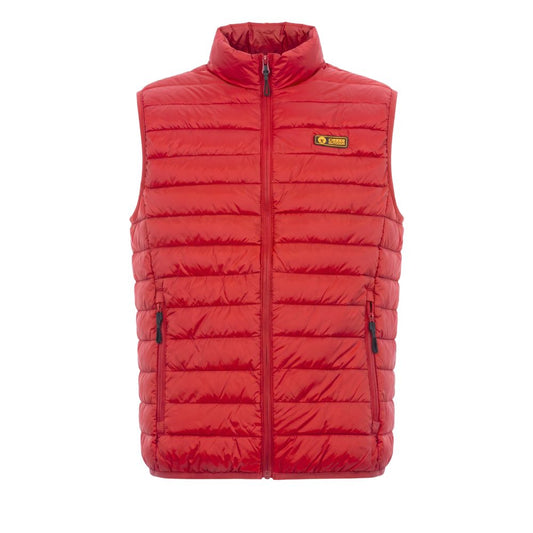 Red Polyester Men's Sleeveless Jacket