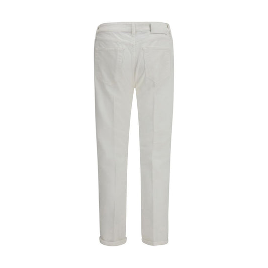 White Cotton Slim Fit Jeans