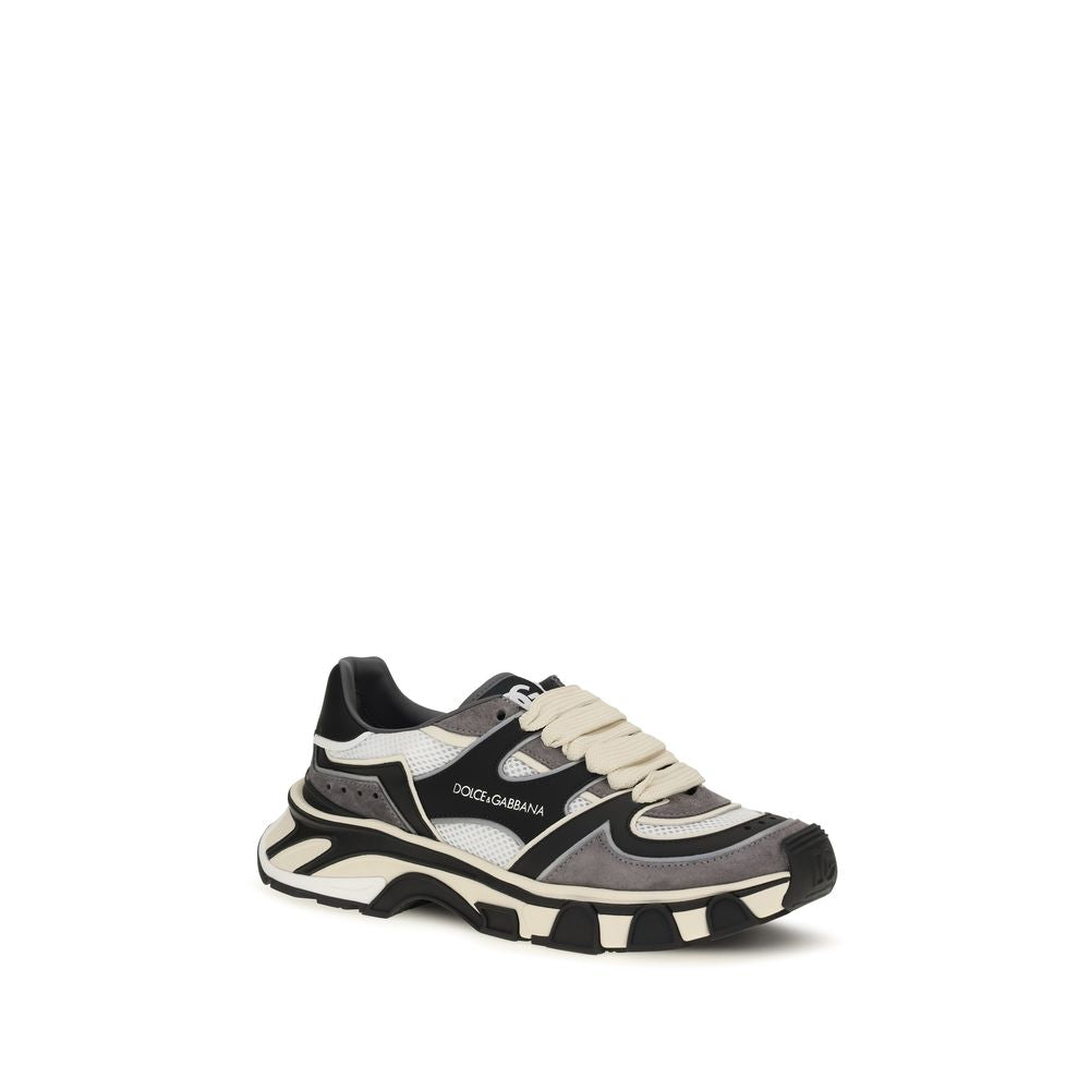 Gray Calf Leather Bos Taurus Chunky Sneakers