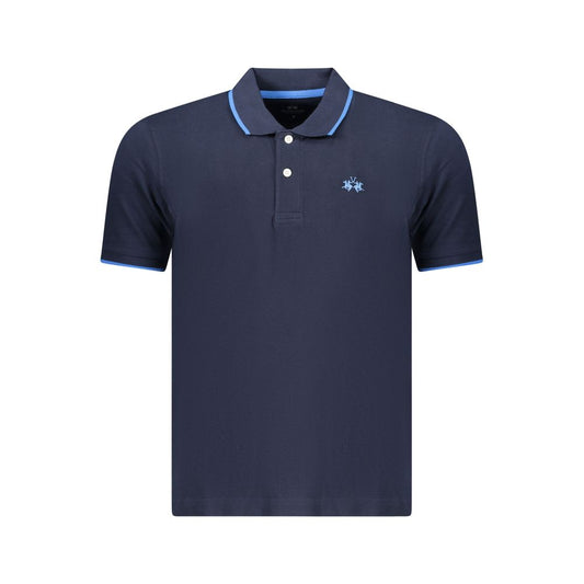 Blue Cotton Men's Polo Shirt