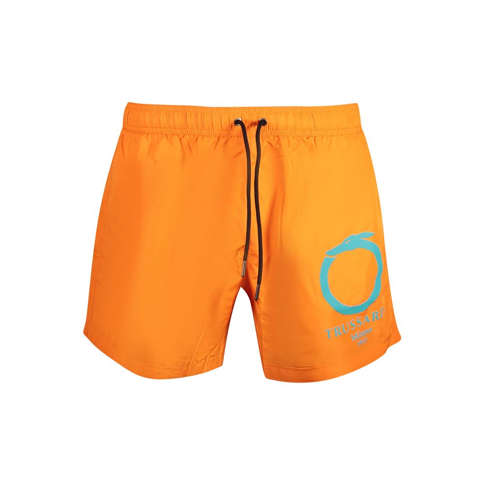 Arancione Poliestere Uomo Swim Shorts