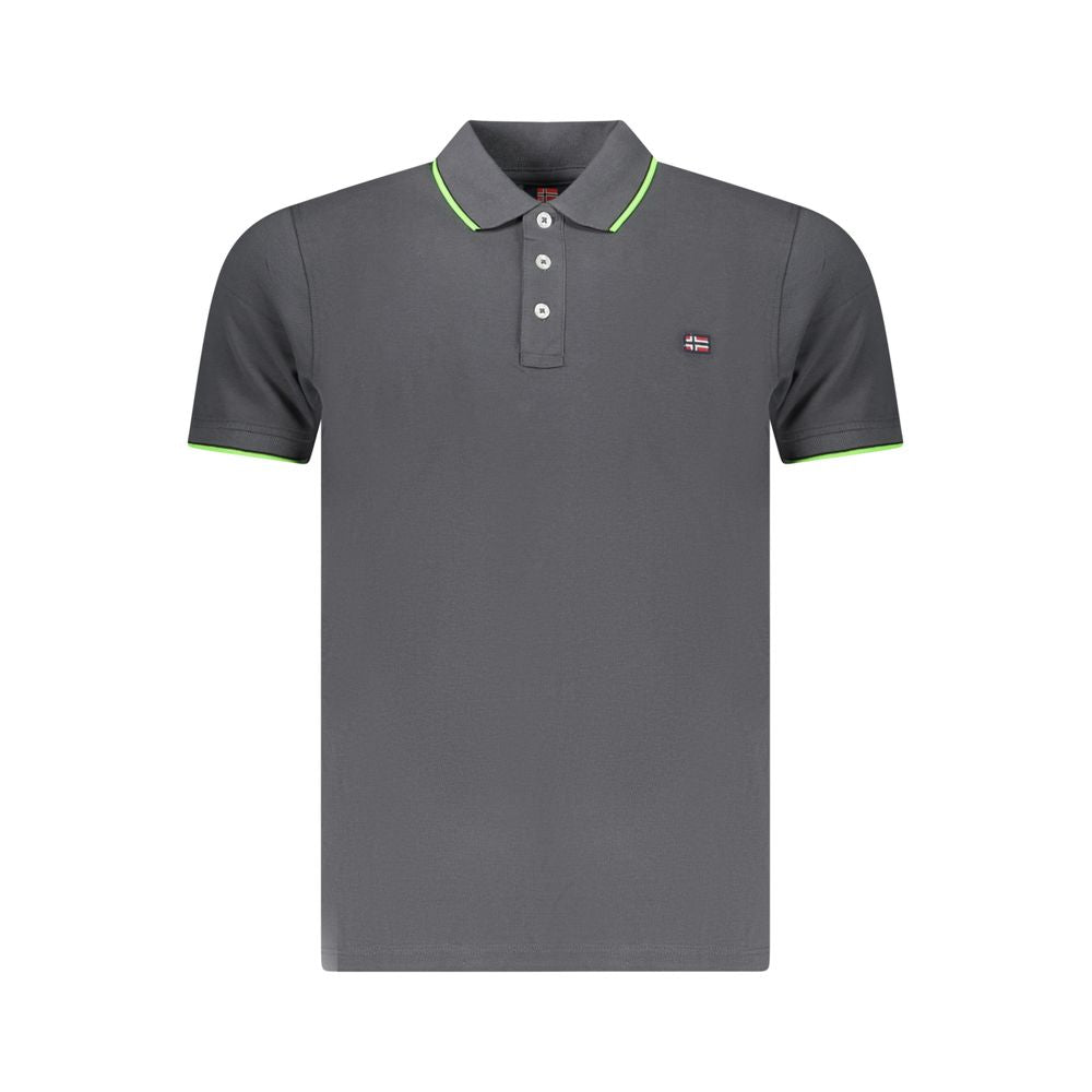 Gray Cotton Mens Polo Shirt