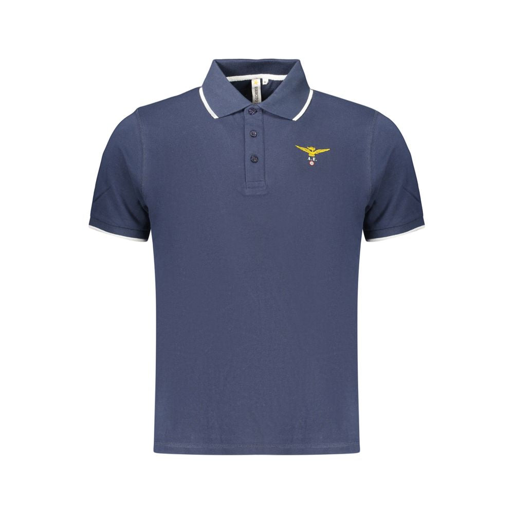 Blue Cotton Men's Polo Shirt