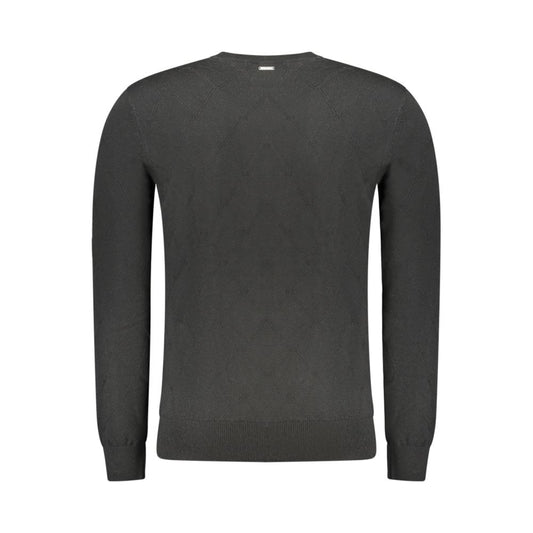 Black Polyester Men Sweater