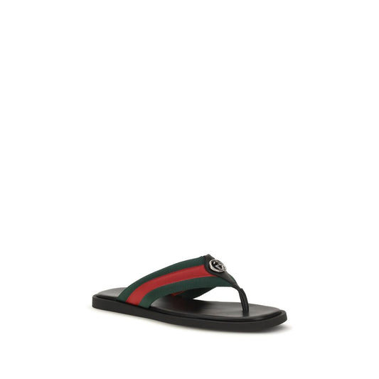 Black Polyamide Flip-Flop Sandals