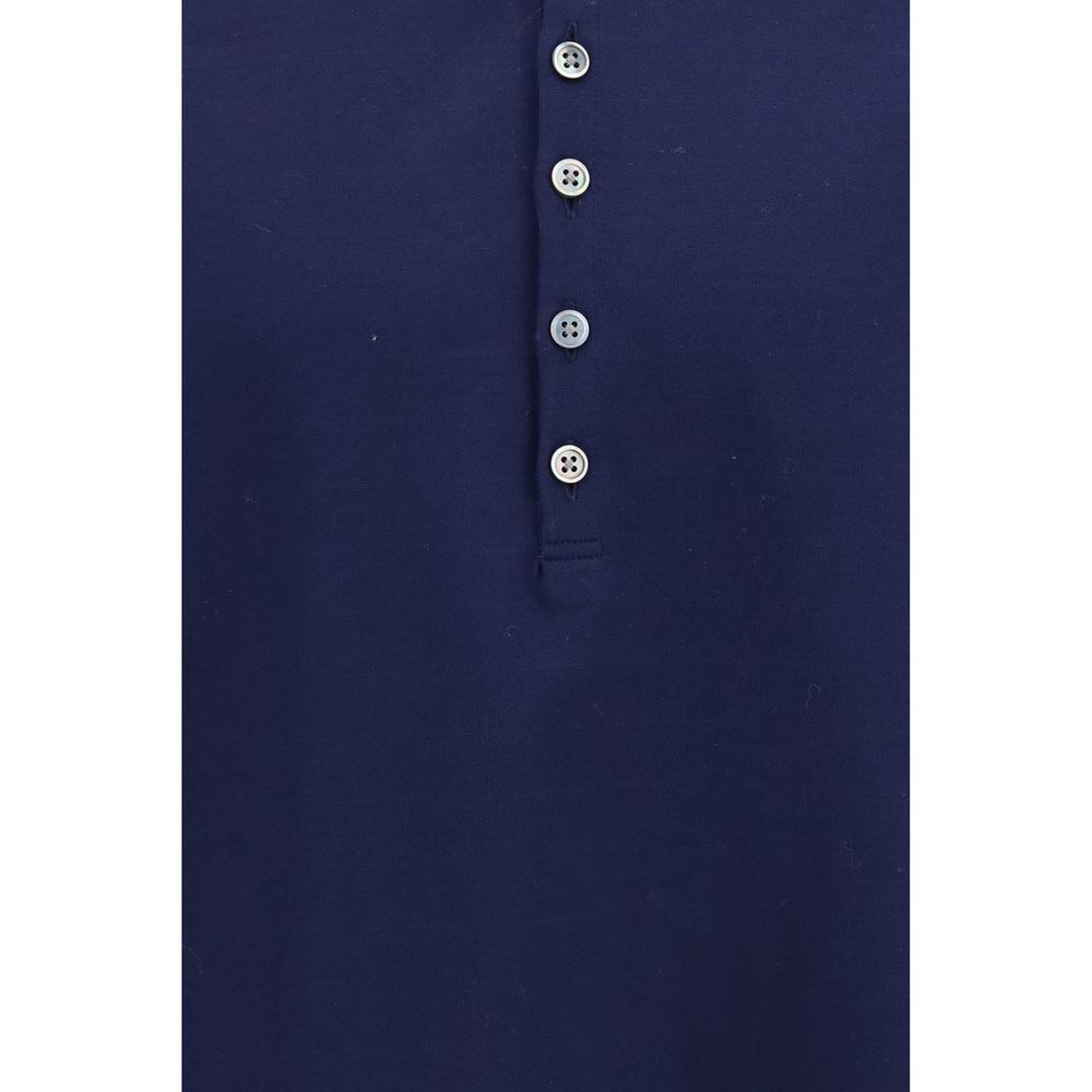 Blue Cotton Polo Shirt