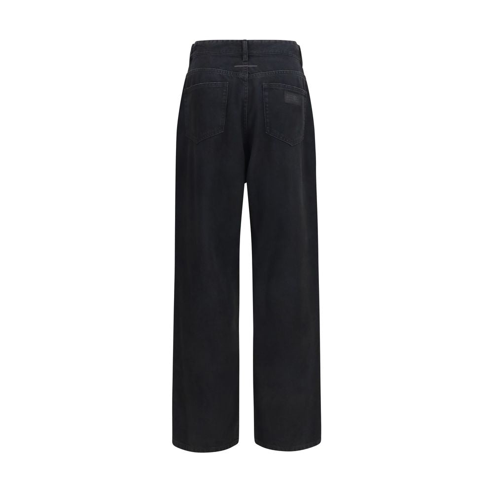 Black Cotton Relaxed Fit Jeans