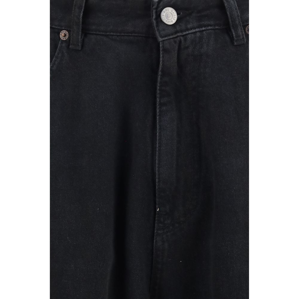 Black Cotton Relaxed Fit Jeans