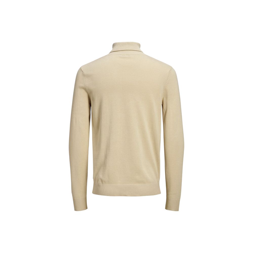 Beige Cotton Turtleneck