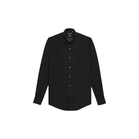 Black Cotton Dress Shirt