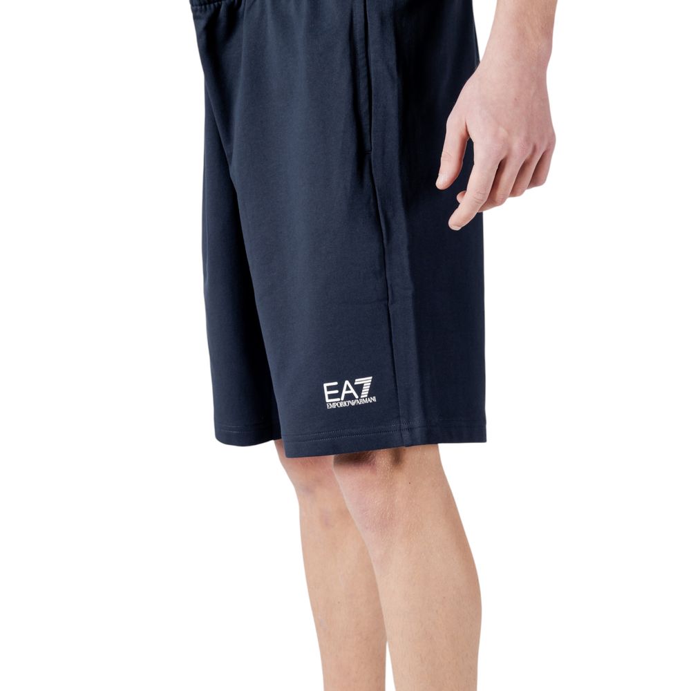 Blue Cotton Bermuda Shorts