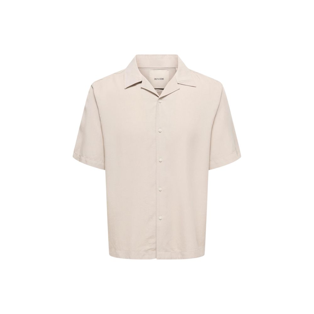 Beige Tencel Shortsleeve Shirt