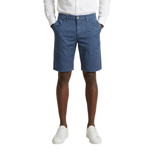 Blue Cotton Bermuda Shorts