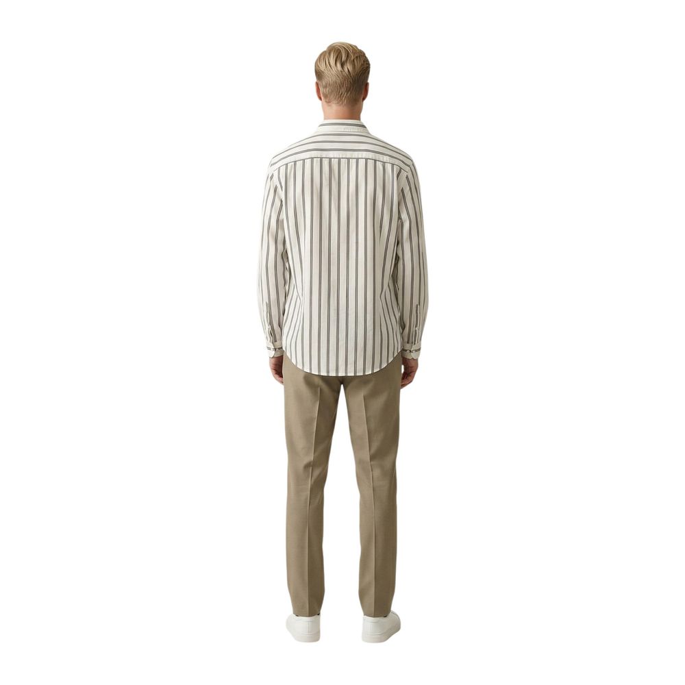 White Cotton Pattern Shirt
