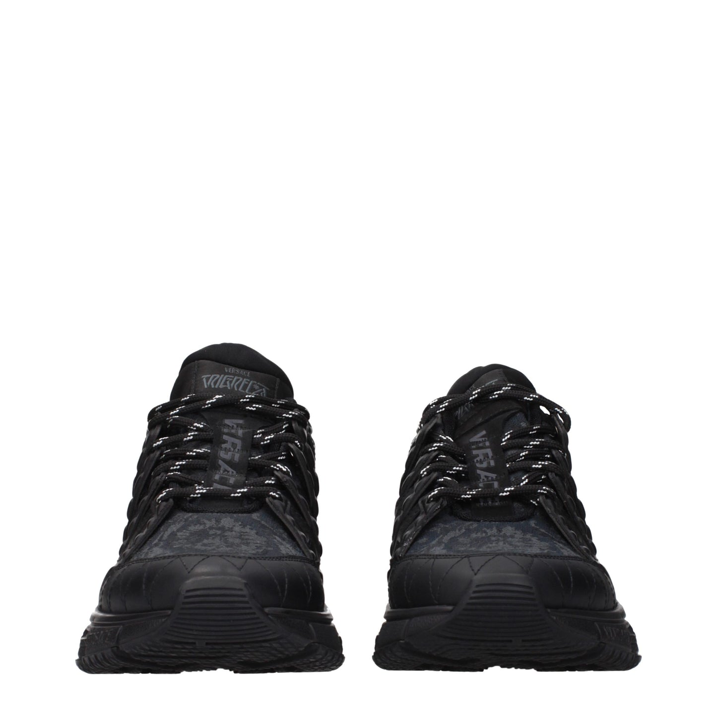 Black Fabric Athletic Sneakers