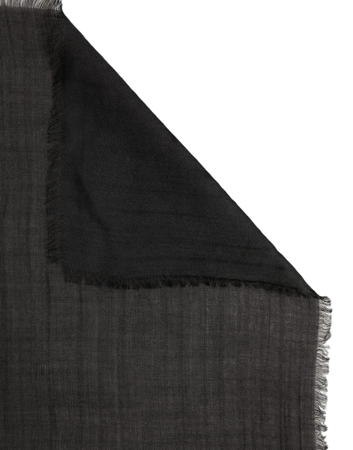 Black Silk Wool Fringed Men Lace Stole Scarf