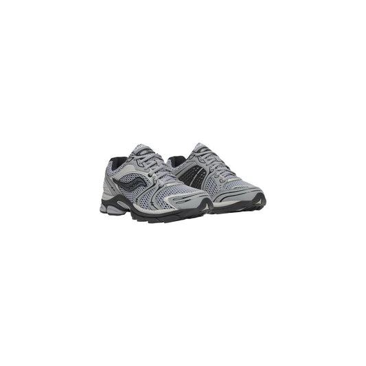 Gray Synthetic Athletic Sneakers