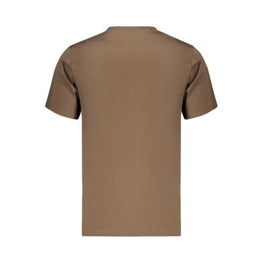 Brown Cotton Men's T-Shirt