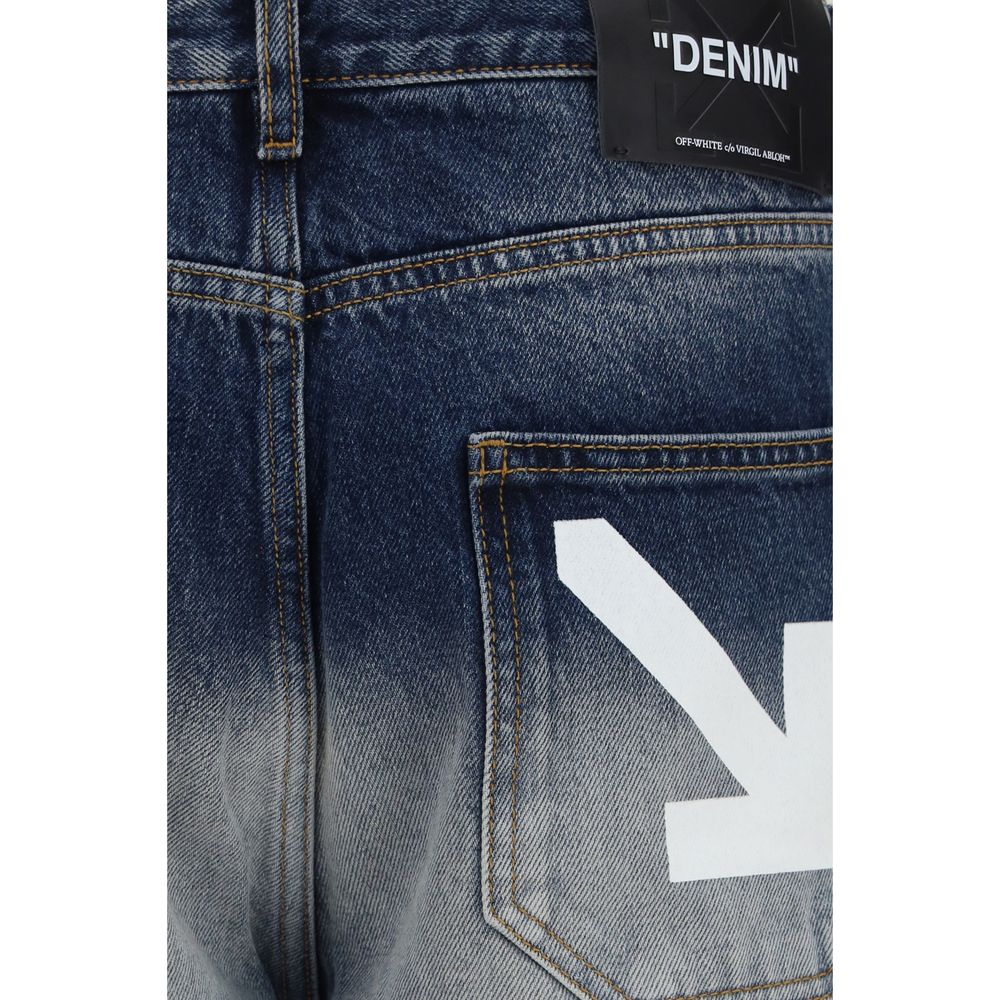 Gray Cotton Straight-Leg Jeans