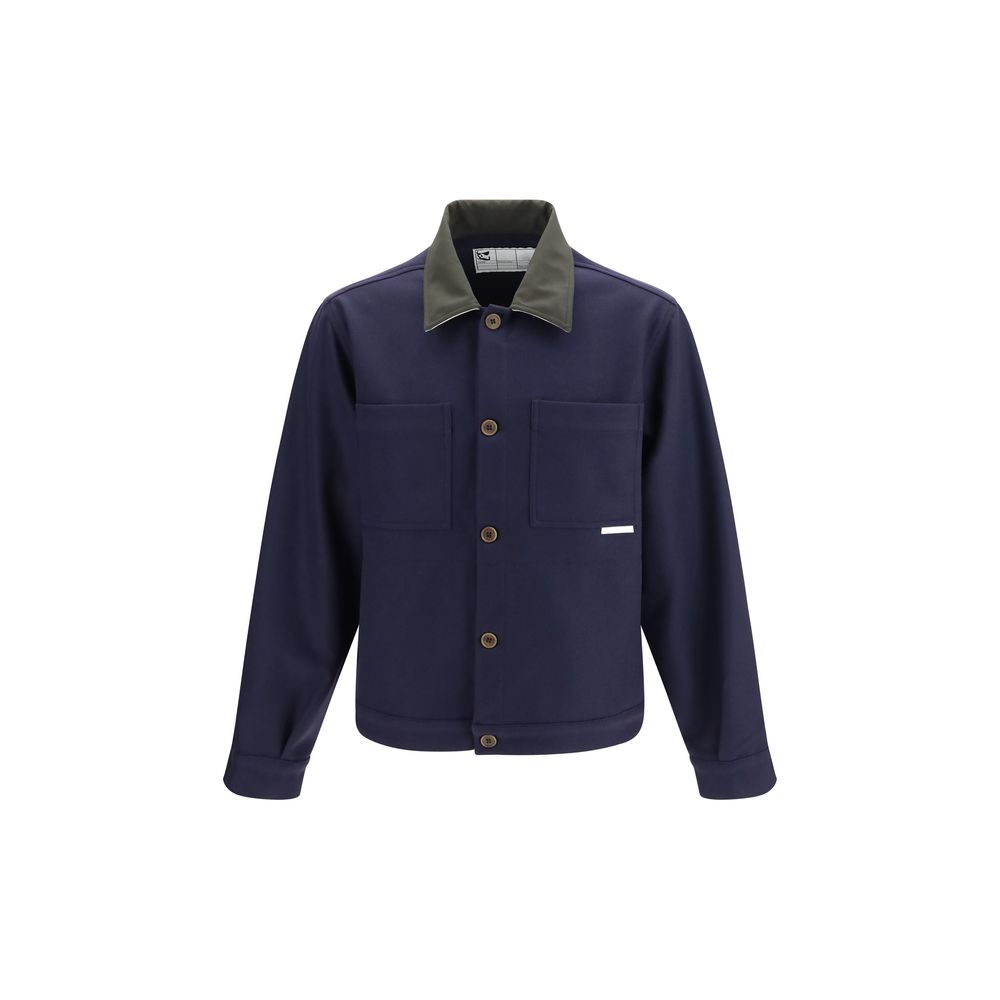 Blue Wool Oves Aries Full-Length Jacket