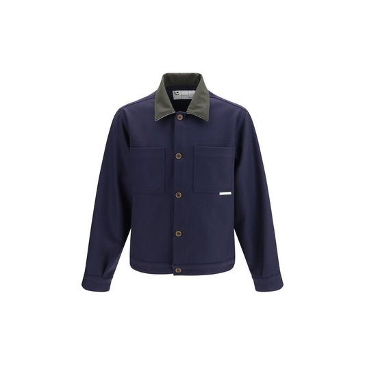 Blue Wool Oves Aries Full-Length Jacket