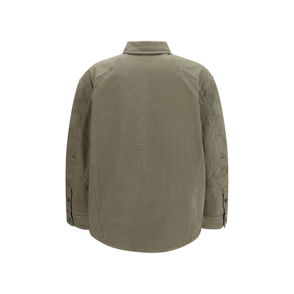 Bicolor Cotton Full-Length Jacket