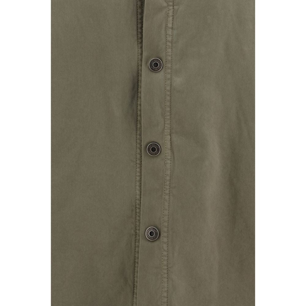 Bicolor Cotton Full-Length Jacket