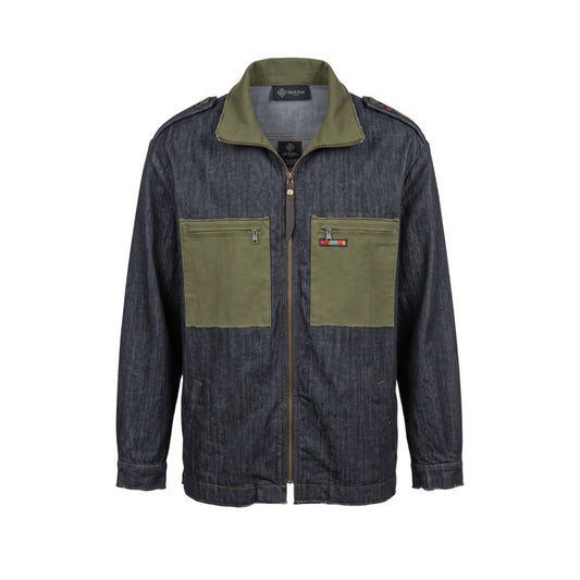 Grey Cotton Men Jacket