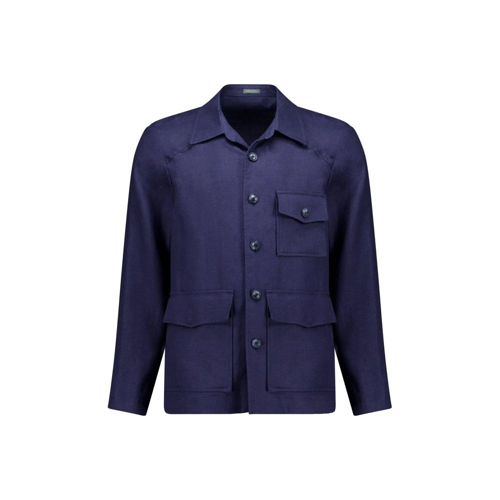 Navy Blue Linen Jacket