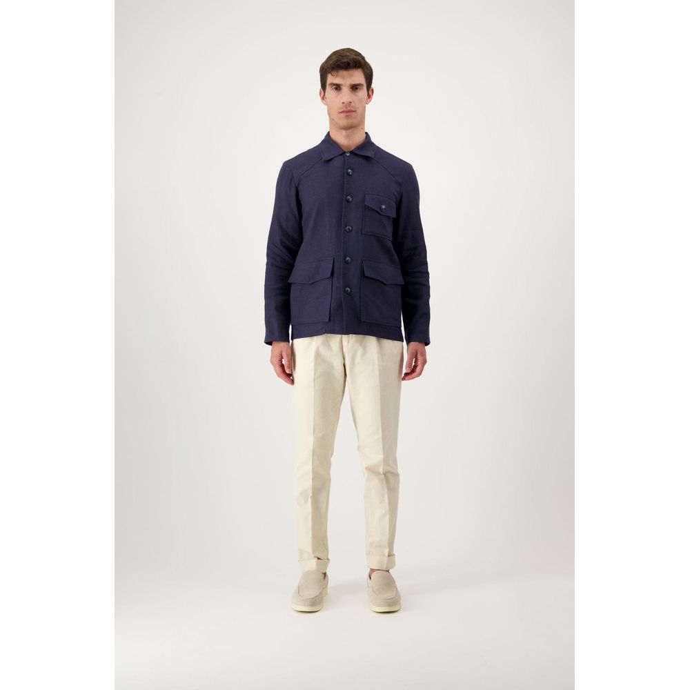 Navy Blue Linen Jacket