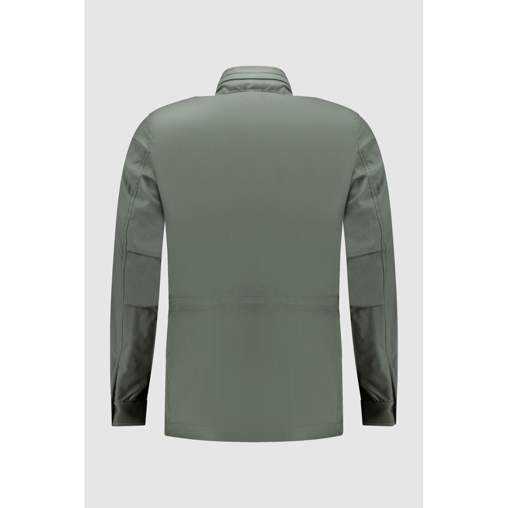 Bicolor Cotton Full-Length Jacket