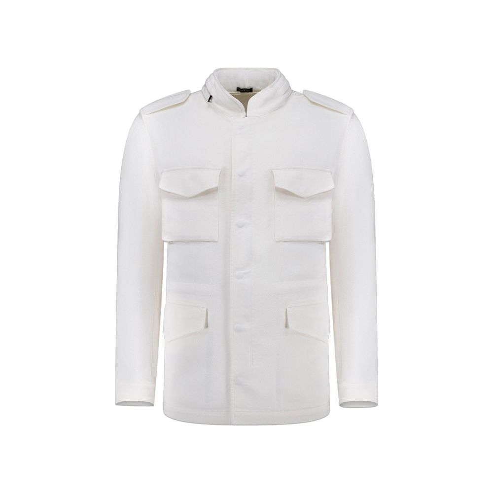 White Cotton Full-Length Jacket