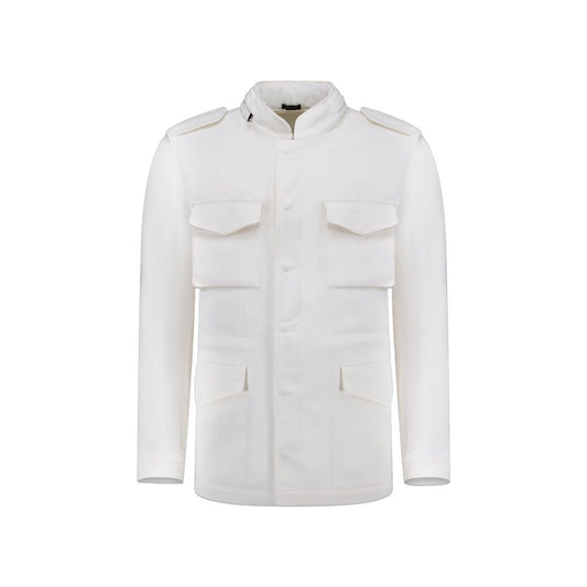 White Cotton Full-Length Jacket