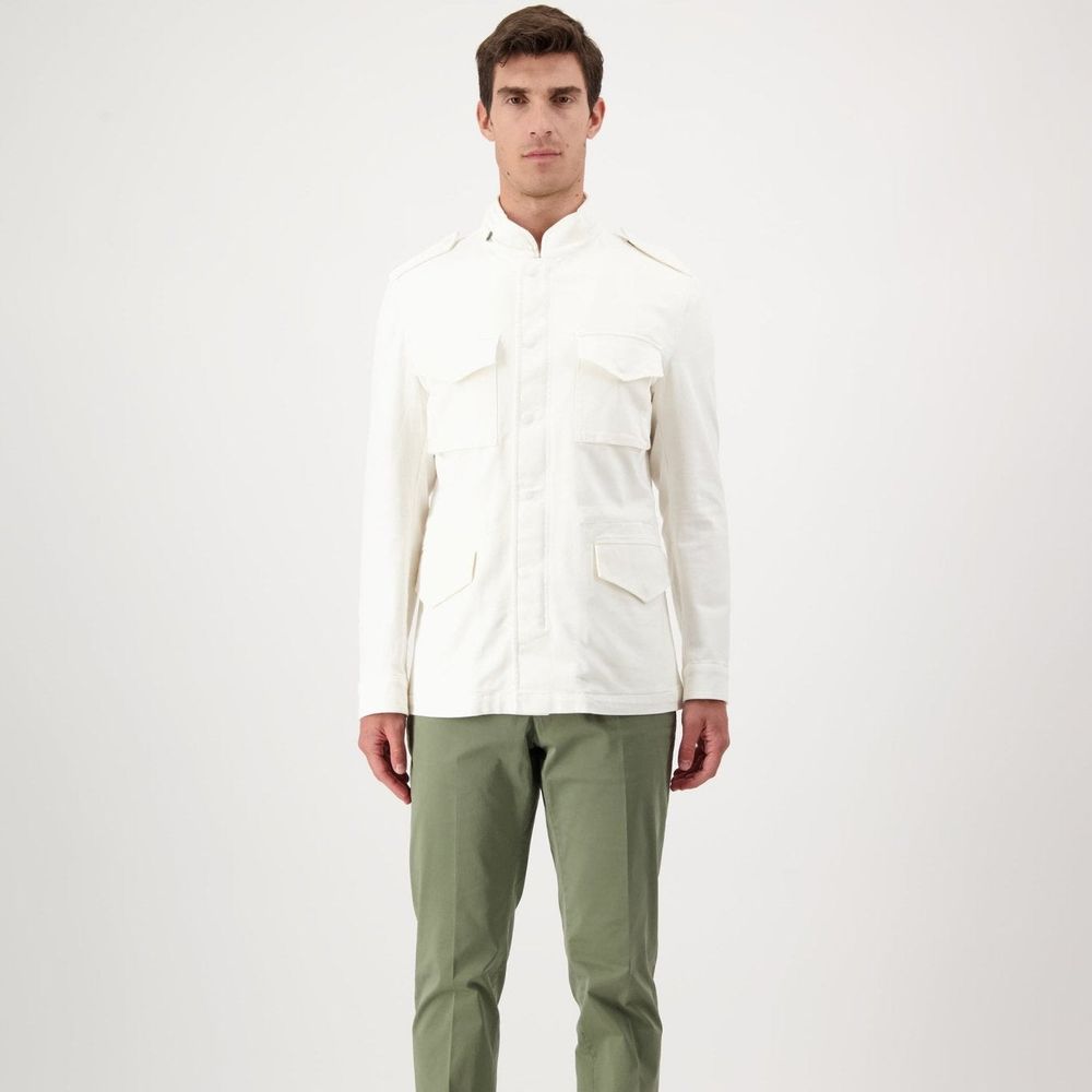 White Cotton Full-Length Jacket