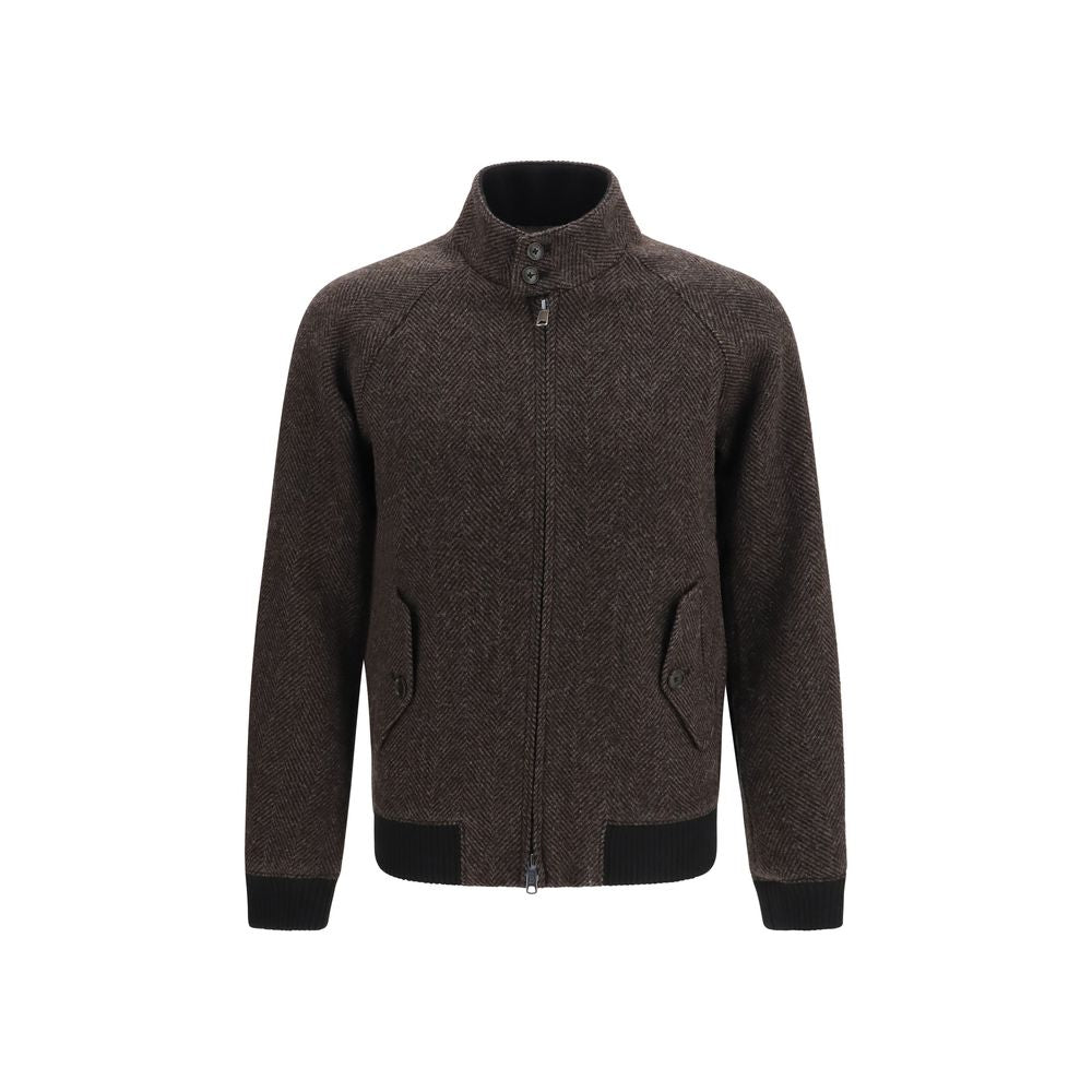 Brown Viscose Full-Length Jacket