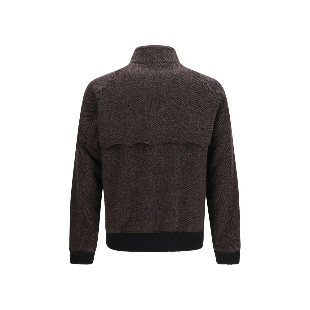 Brown Viscose Full-Length Jacket