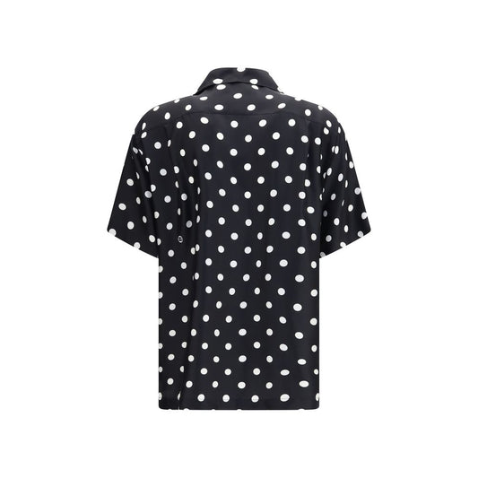 Black Silk Pattern Shirt