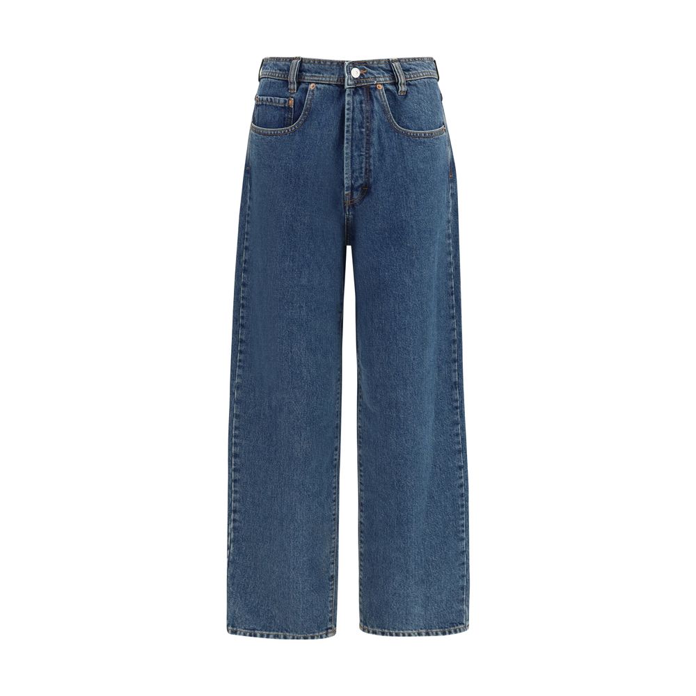 Blue Cotton Relaxed Fit Jeans