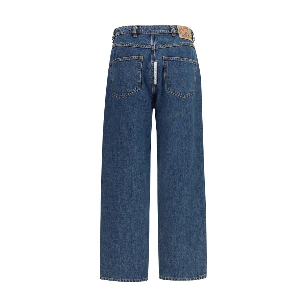 Blue Cotton Relaxed Fit Jeans