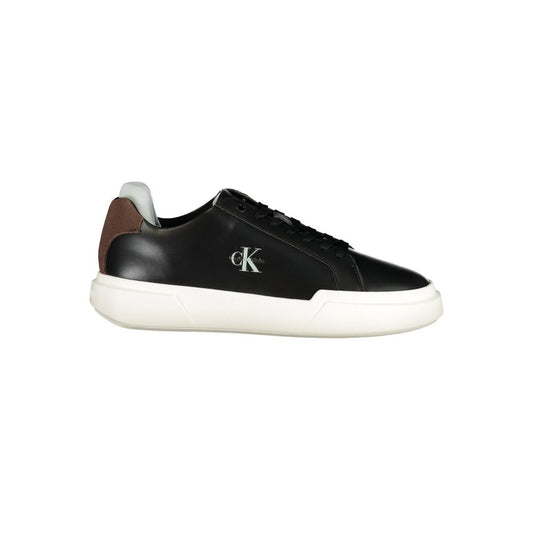 Black Polyester Athletic Sneakers