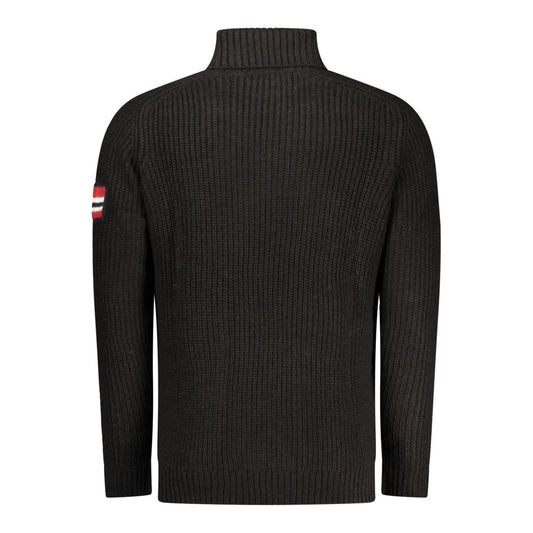 Black Acrylic Men Sweater